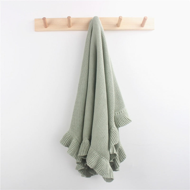 Knitted Ruffle Baby Infant Children Blanket - Just Kidding Store