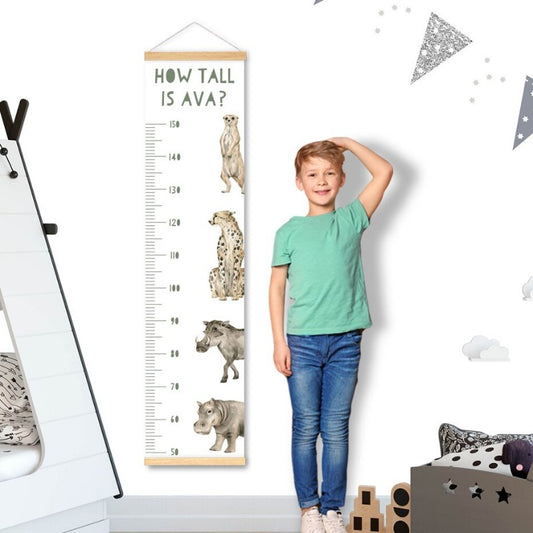 Personalised Safari Growth Chart - Height Measure Ruler - Just Kidding Store