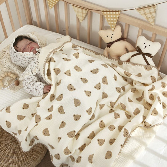 4 Layers Cotton Muslin Oversized Swaddle Blanket - Just Kidding Store