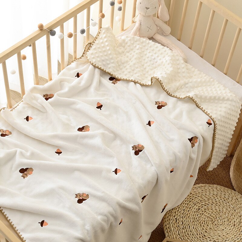 Embroidered Soft Baby Childrens Microfiber Blanket - Just Kidding Store
