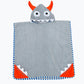 Beach Hooded Towel -  Hooded  Poncho - Gray Bull Ox Horns - Just Kidding