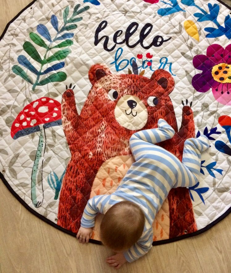 Activity Play Mat - Toy Storage Bag - Hello Bear - Just Kidding Store