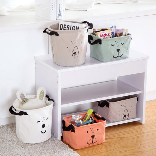 Canvas Storage Box Organizer - Desktop Jute Baskets - Just Kidding Store