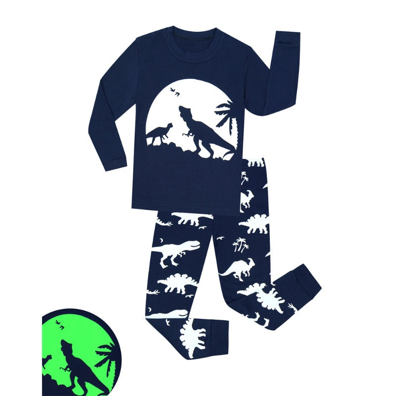 Glow in The Dark Dinosaur, Spaceman, Snowflake Pajama Just Kidding Store