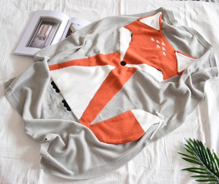 Lovely Soft Knitted Fox Kids Blanket - Just Kidding Store