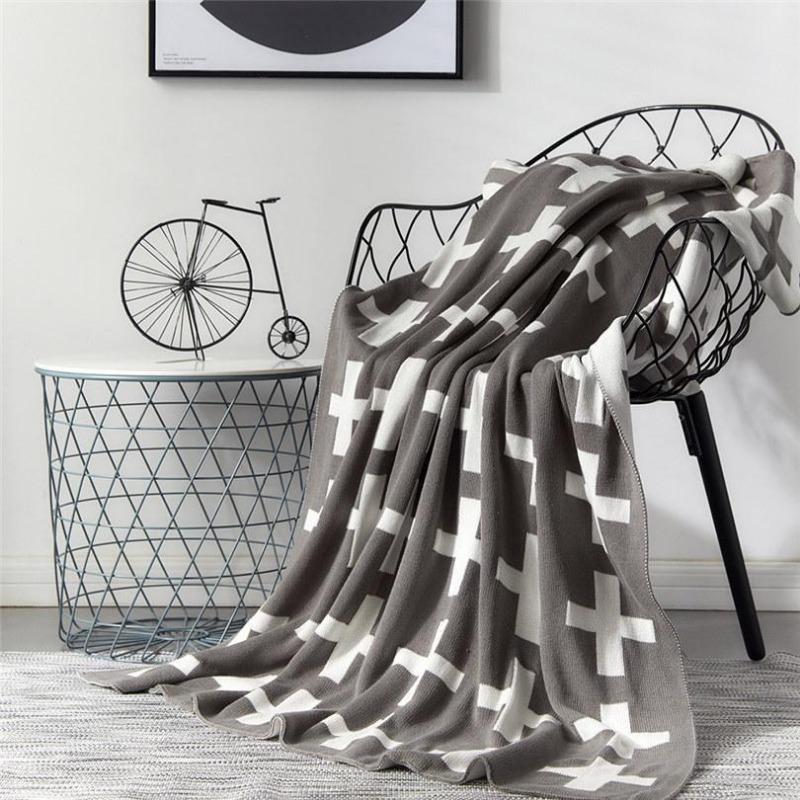 Cross Cotton Knitted Blanket - Swaddle - Bedding Blankets