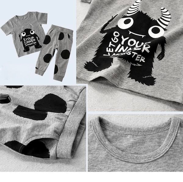 Little Monster Toddler and Kids Trendy Pajama Set - Just Kidding Store