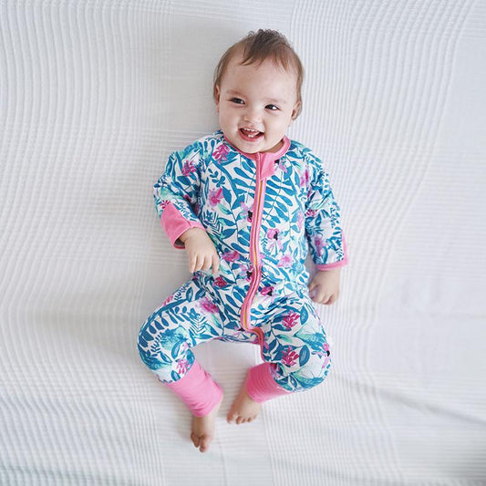 Pink Flowers Baby Toddler Kids Romper - Just Kidding Store