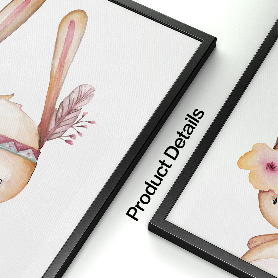 Woodland Animals Canvas Paintings - Rabbit, Fox, Deer