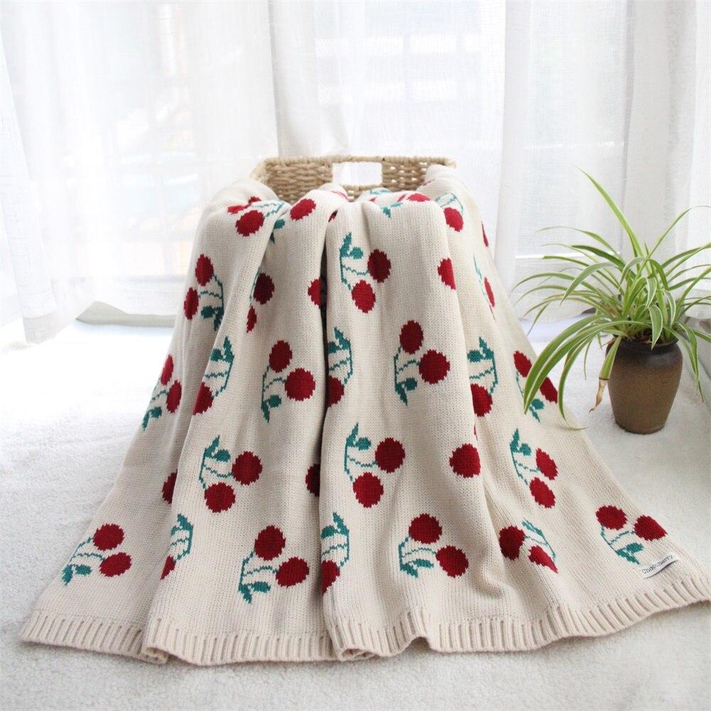 Cherry Cotton Blanket Baby Kids Two Layers Blanket - Just Kidding Store