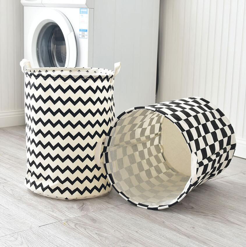 Monochrome Toy Storage Hamper Bag Chevron, Check - Just Kidding Store
