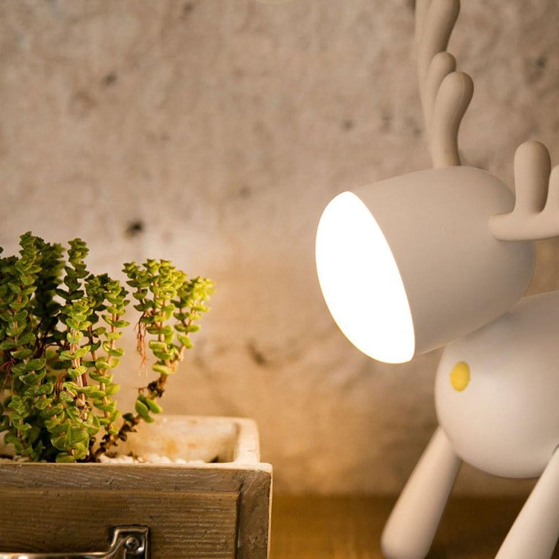 Deer LED Night Light White, Beige Kids Table Lamp - Just Kidding Store