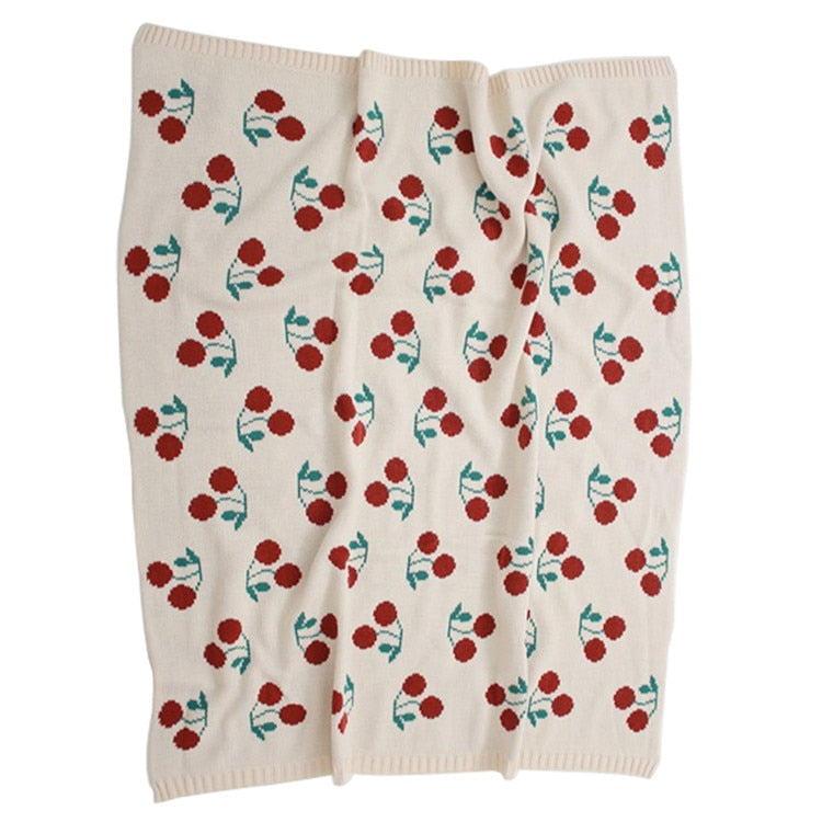 Cherry Cotton Blanket Baby Kids Two Layers Blanket - Just Kidding Store