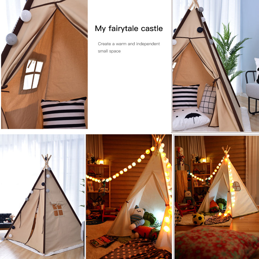 Brown Canvas Teepee Cotton Canvas Kids Play Tent - Just Kidding Store