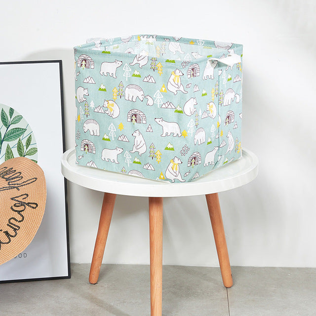 Cube Canvas Basket - Kids Toy Storage Box - Just Kidding Store