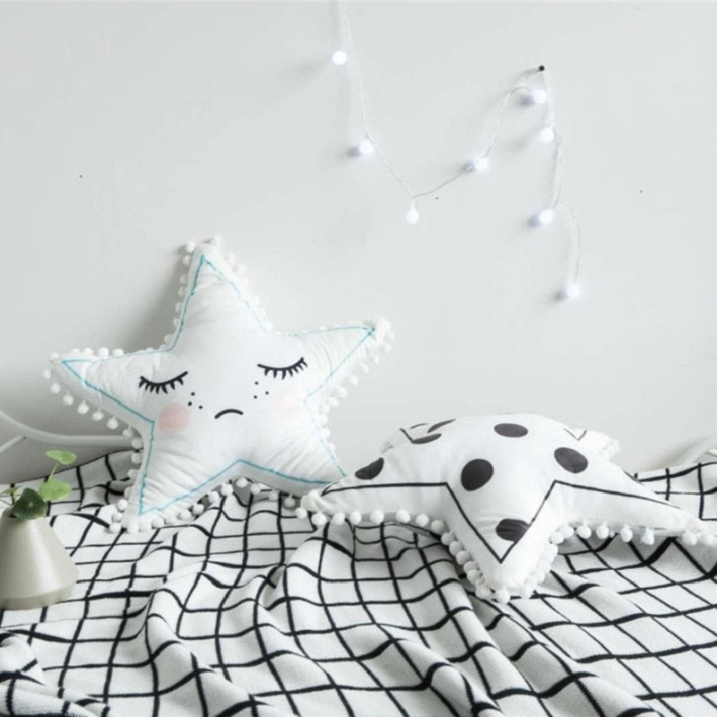 Star Pom Pom Cushion Nordic Style Pillows - Just Kidding Store