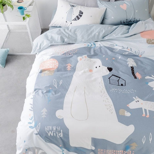 White Bear Bedding Set - Childrens Bedding Set - Just Kidding Store