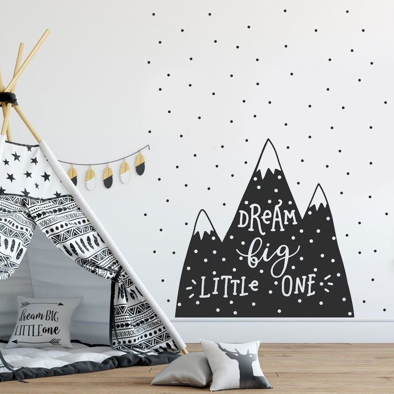 Dream Big Little One Nordic Style Mountain Wall Decal - Just Kidding Store