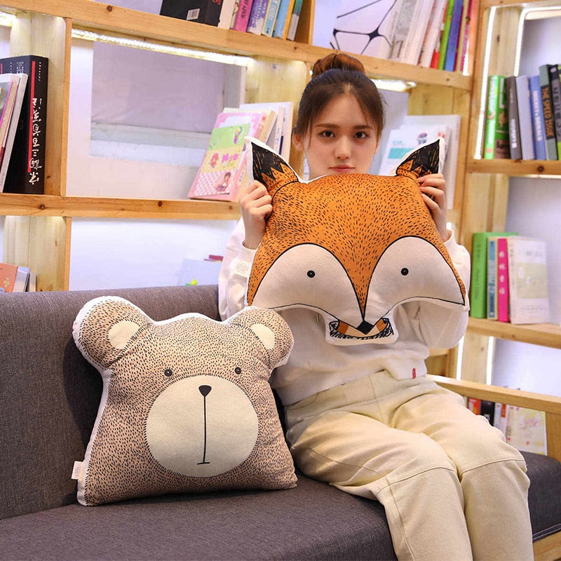 Soft Cushions Elephant Fox Deer Bear Giraffe Rabbit - Just Kidding Store