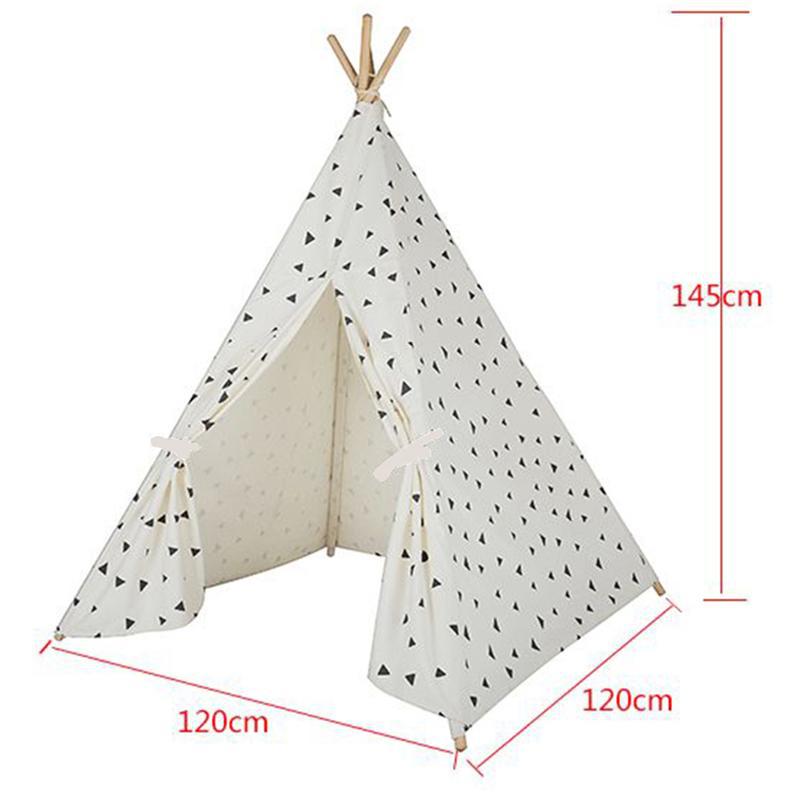 Black Triangles Teepee - Four Poles Kids Tent