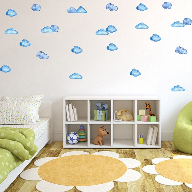 Watercolor Clouds Wall Stickers Kids Wall Decals - Just Kidding Store