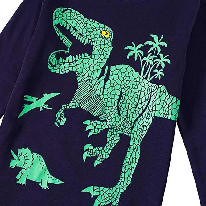 Green Dinosaur Pajamas Set Toddler Kids Sleepwear - Just Kidding Store