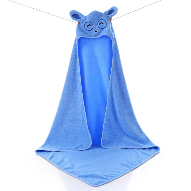 Animal Design Cotton Terry Baby Kids Hooded Towel - Just Kidding Store
