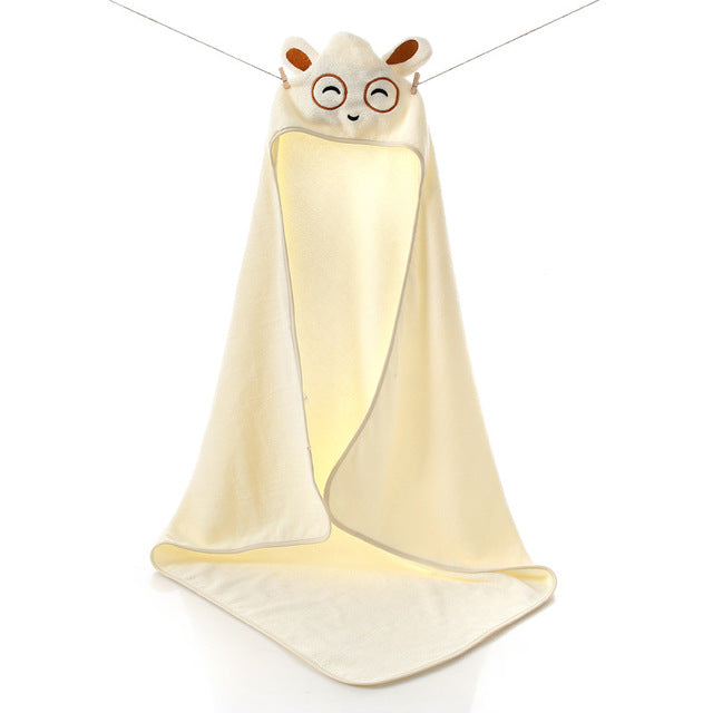 Animal Design Cotton Terry Baby Kids Hooded Towel - Just Kidding Store