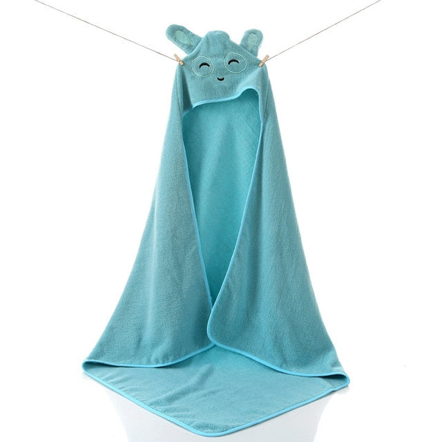 Animal Design Cotton Terry Baby Kids Hooded Towel - Just Kidding Store