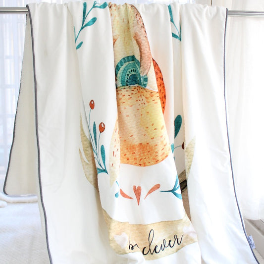 Luxuriously Soft Sherpa Blanket - Deer Bear Hedgehog Fox Unicorn Cactus - Just Kidding Store