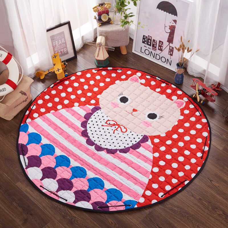 Activity Play Mat - Toy Storage Bag - Polka Dots Kitty - Just Kidding Store