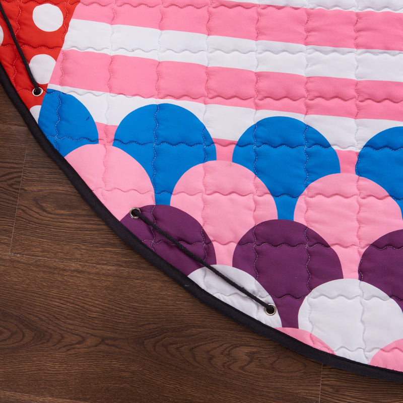 Activity Play Mat - Toy Storage Bag - Polka Dots Kitty - Just Kidding Store