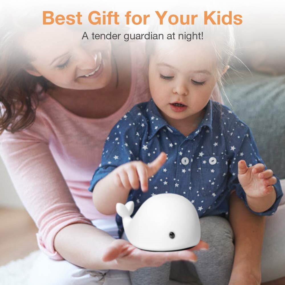 Whale LED Night Light Tap Control Color Changing Lamp - Just Kidding Store