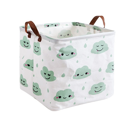 Clouds Cube Canvas Basket -  Toy Storage Box - Just Kidding Store