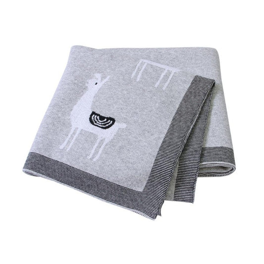 Little Alpaca Baby Kids Cotton Knitted Blanket - Just Kidding Store