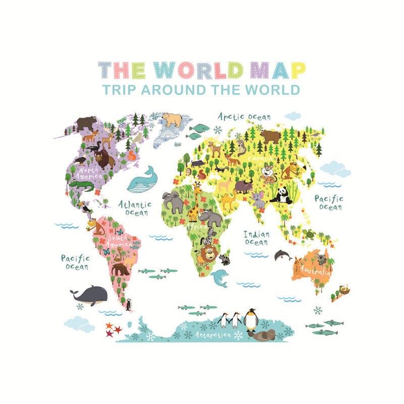 Trip Around The World - Kids World Map Wall Decal - Just Kidding Store