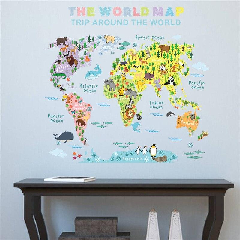 Trip Around The World - Kids World Map Wall Decal - Just Kidding Store