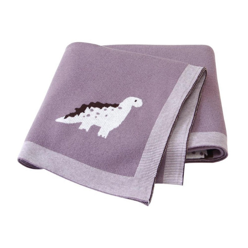 Little Dinosaur Baby Kids Cotton Knitted Blanket - Just Kidding Store