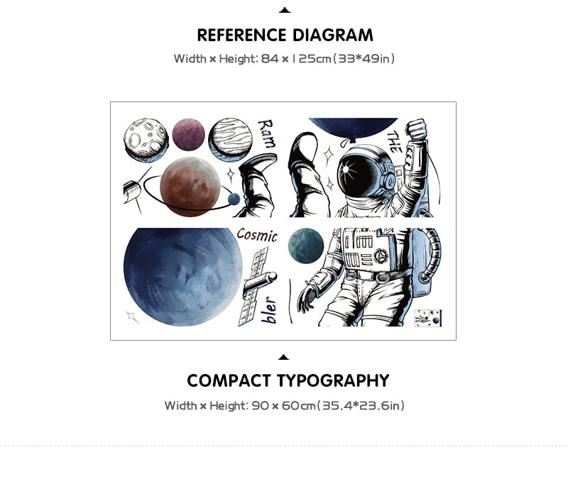 Space Travel Outer Space Spaceman Wall Decals - Just Kidding Store