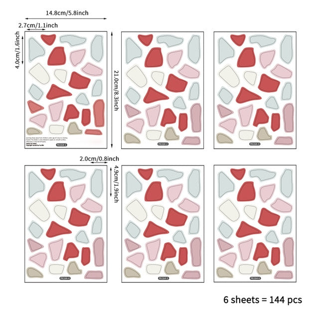 Terrazzo Wall Decals - Colorful Stones Stickers - Just Kidding Store