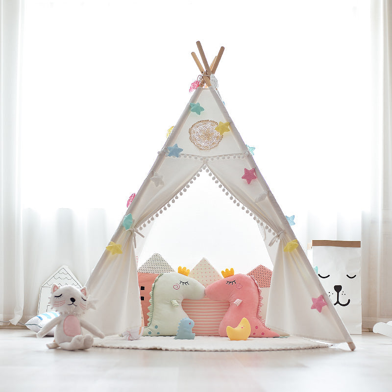 Four Poles White Teepee - Kids Play Tent - Just Kidding Store