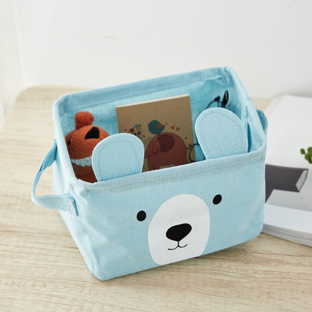 Bear Canvas Storage Box Organizer Kids Toy Storage - Just Kidding Store