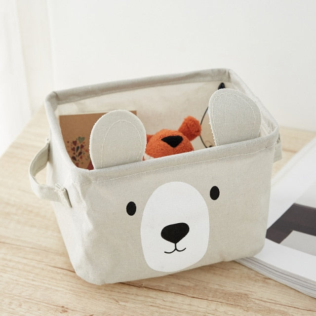 Bear Canvas Storage Box Organizer Kids Toy Storage - Just Kidding Store