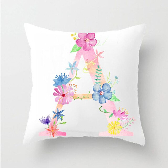 Flower Alphabet Letter Cushion Cover - Just Kidding Store