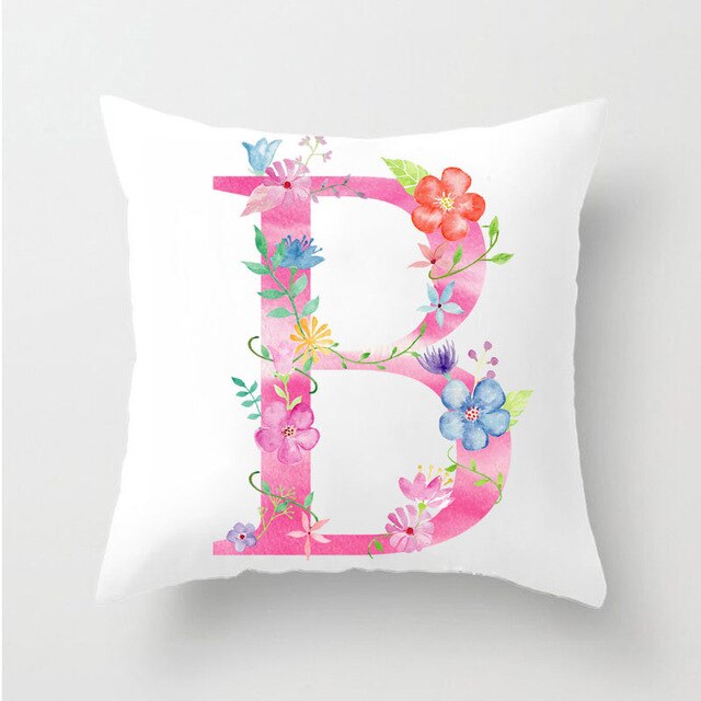 Flower Alphabet Letter Cushion Cover - Just Kidding Store