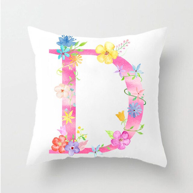 Flower Alphabet Letter Cushion Cover - Just Kidding Store
