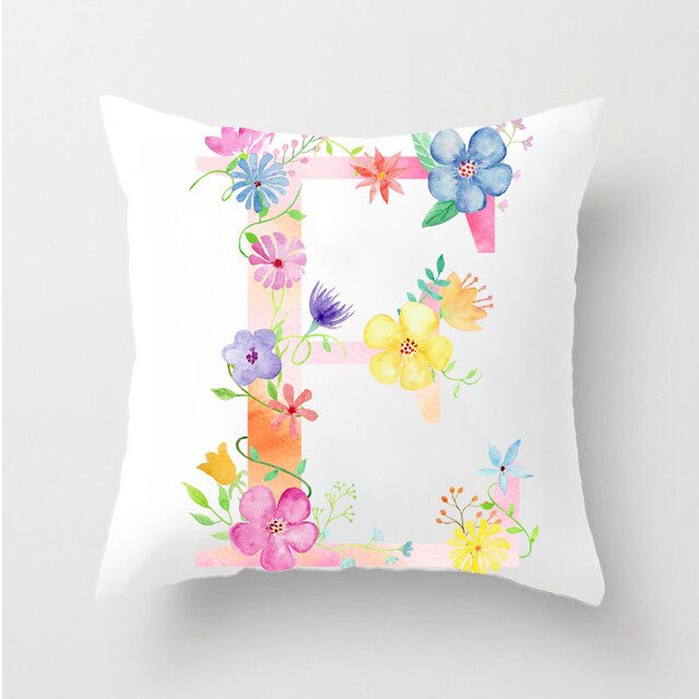 Flower Alphabet Letter Cushion Cover - Just Kidding Store