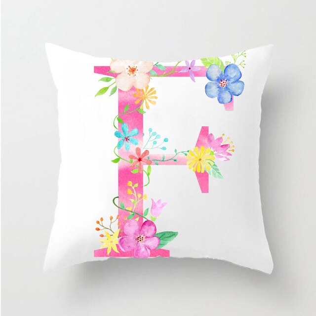 Flower Alphabet Letter Cushion Cover - Just Kidding Store