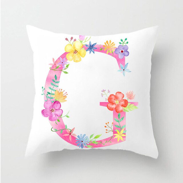 Flower Alphabet Letter Cushion Cover - Just Kidding Store