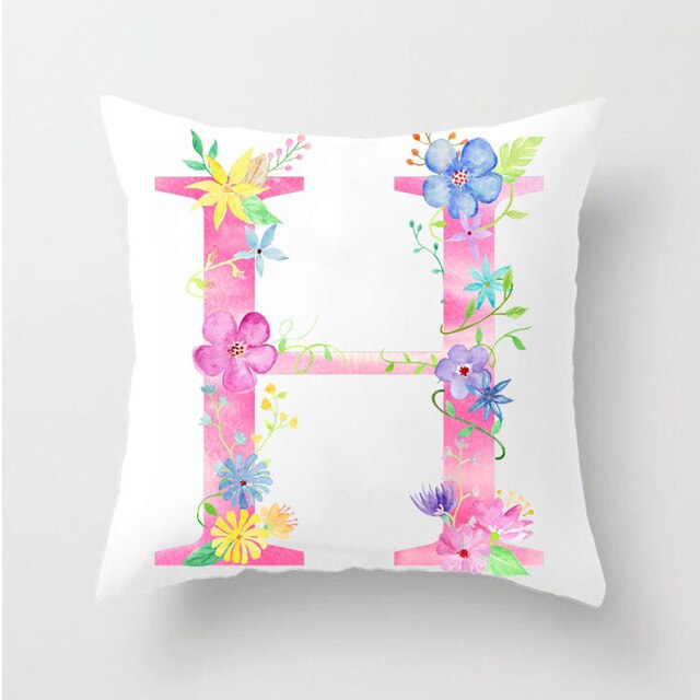 Flower Alphabet Letter Cushion Cover - Just Kidding Store
